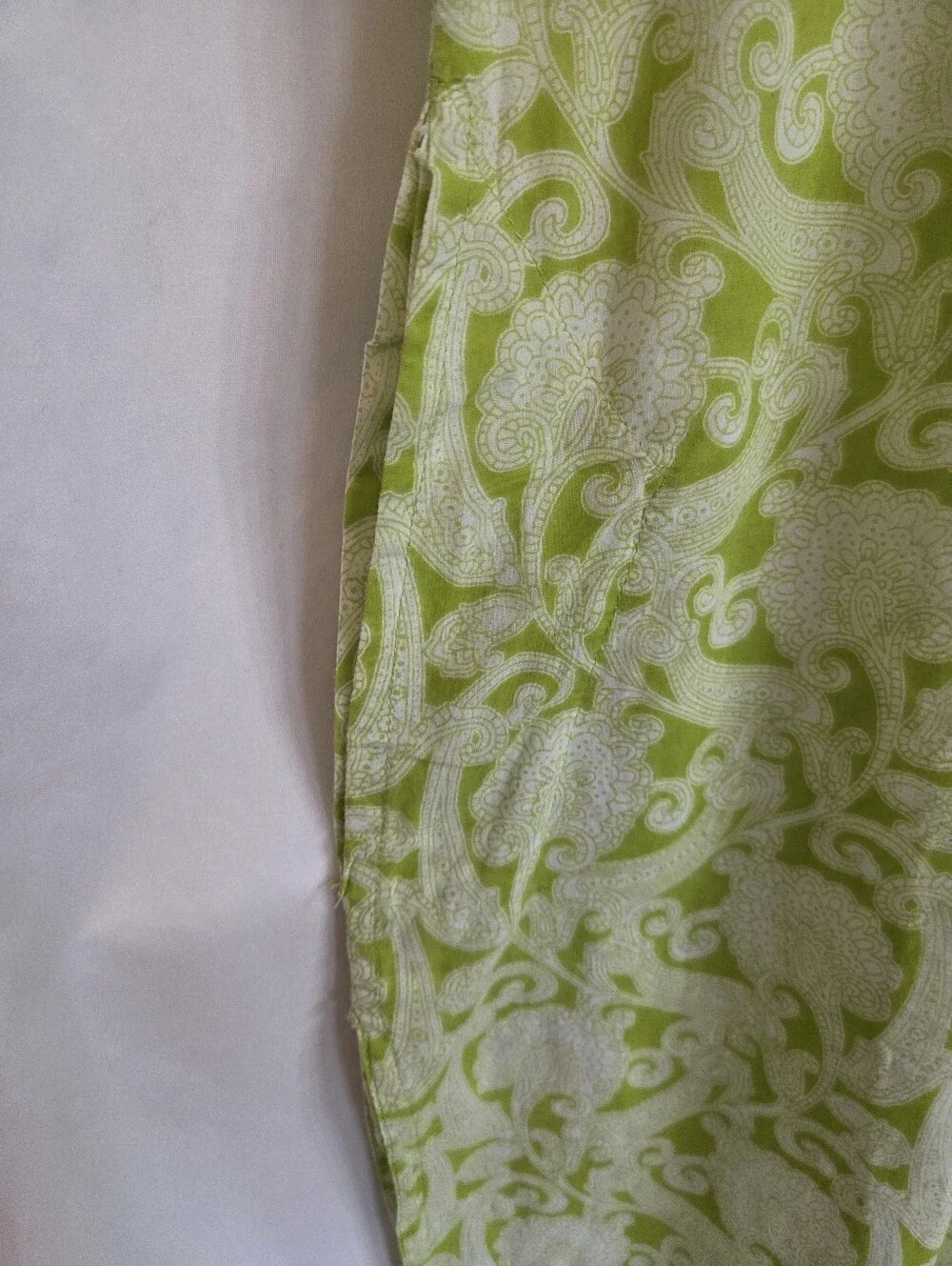 Westside Long Sleeve Lime Green Patterned Cotton Dress Size S - Picture 6 of 9